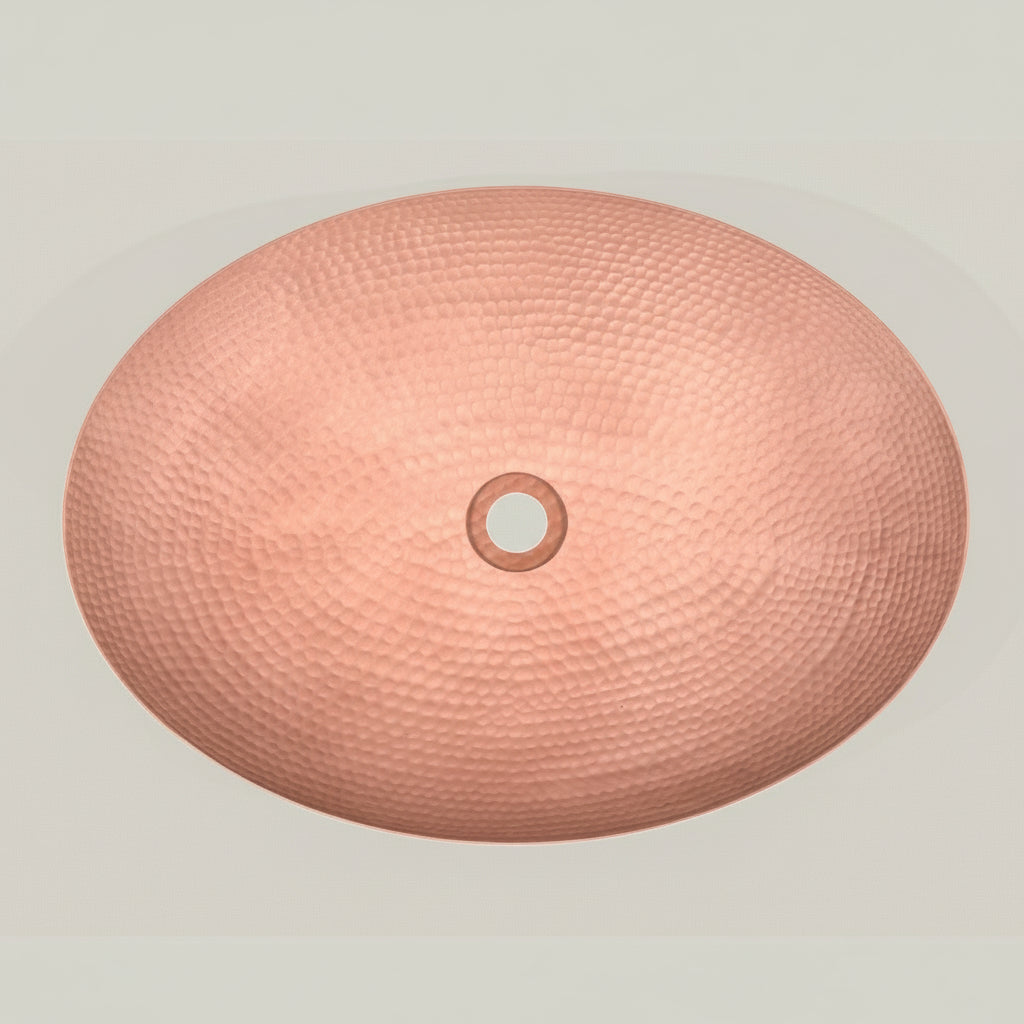 Lavabo Vessel Ovalado con Bordo Redondeado en Cobre - ELEMENTO 