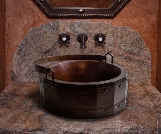 Premium Lavabo Vessel en Cobre con Diseño Balde - ELEMENTO 