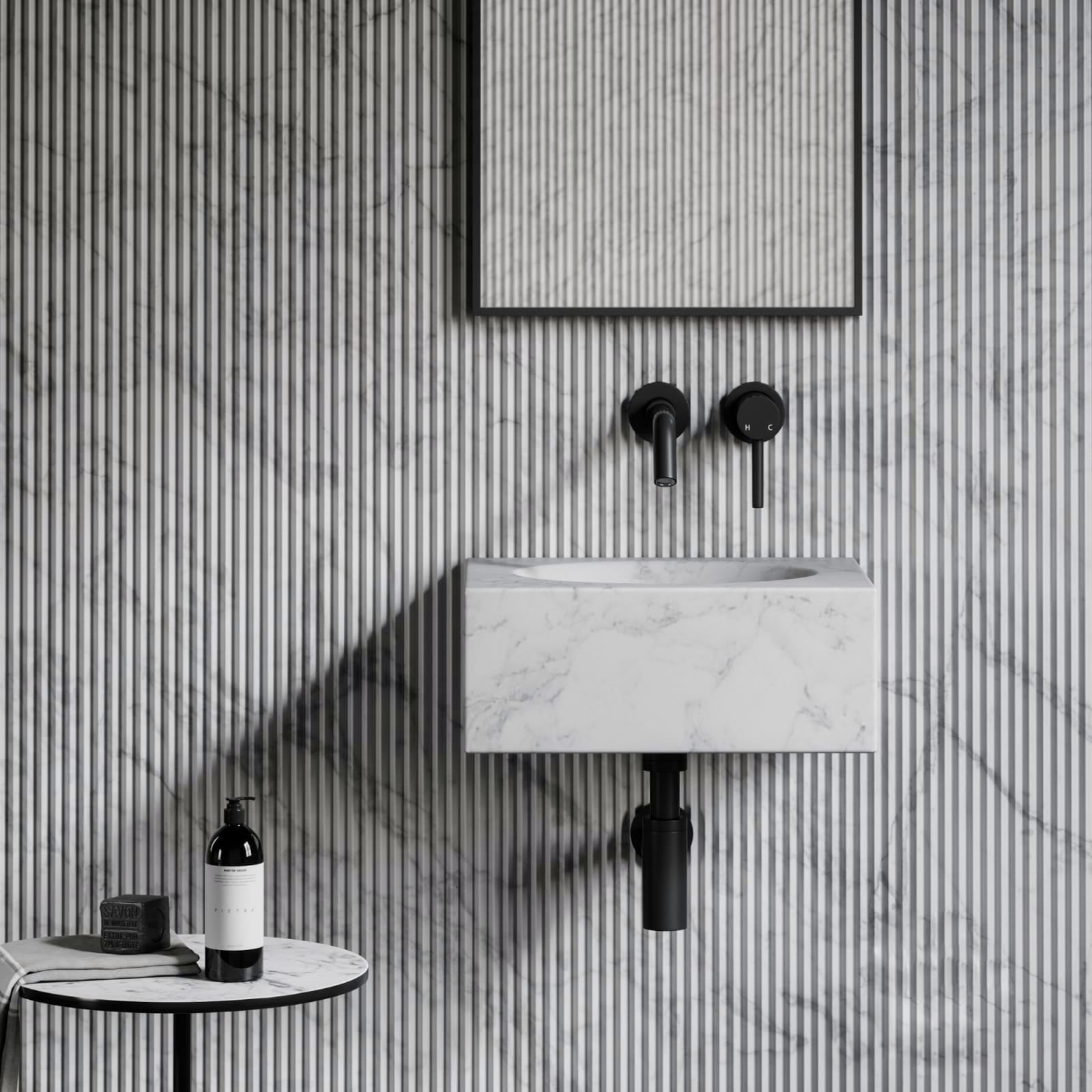 LAVABO MÁRMOL BLANCO 40*40*16 - ELEMENTO 