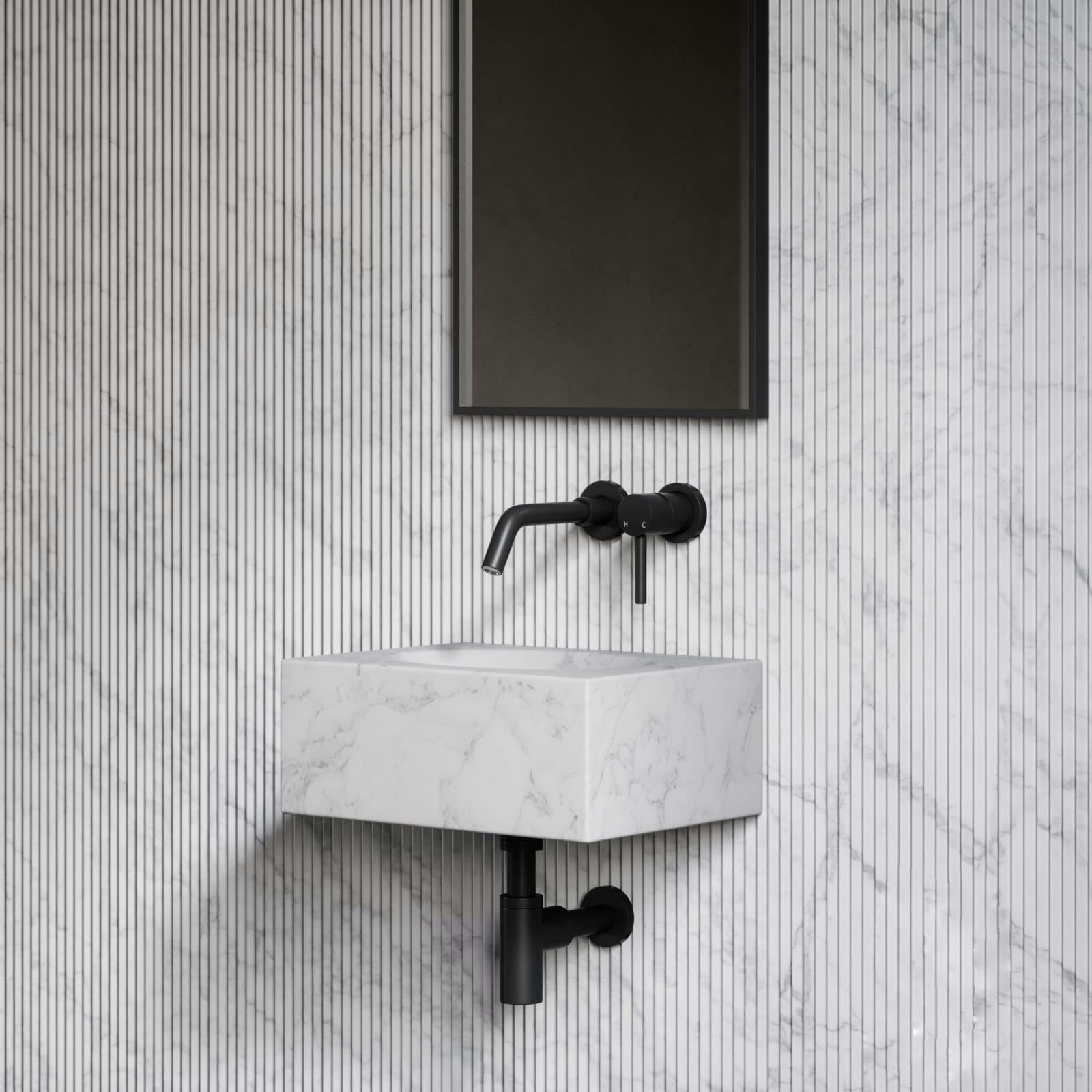 LAVABO MÁRMOL BLANCO 40*40*16 - ELEMENTO 