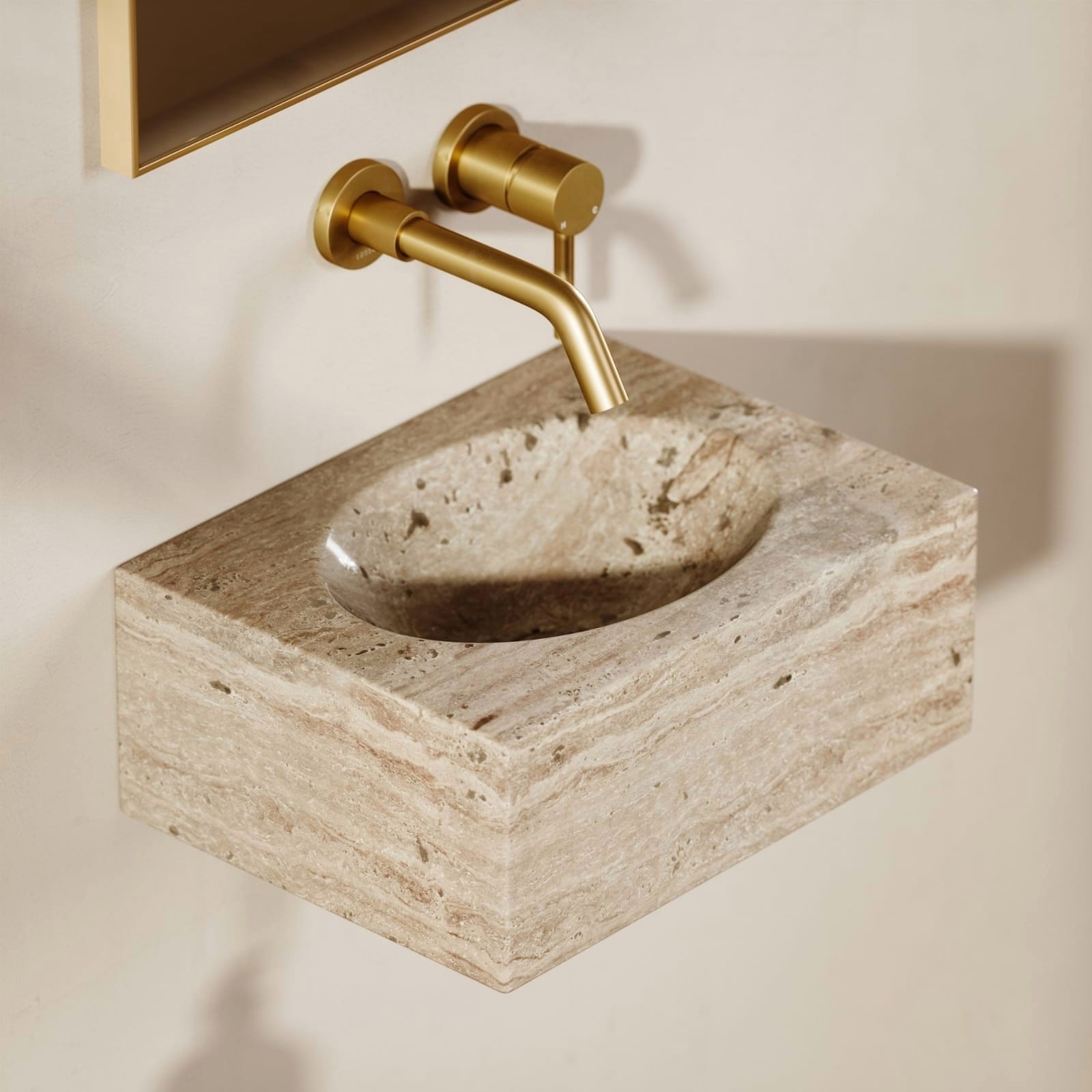 LAVABO MÁRMOL TREVERTINO 40*40*16 - ELEMENTO 