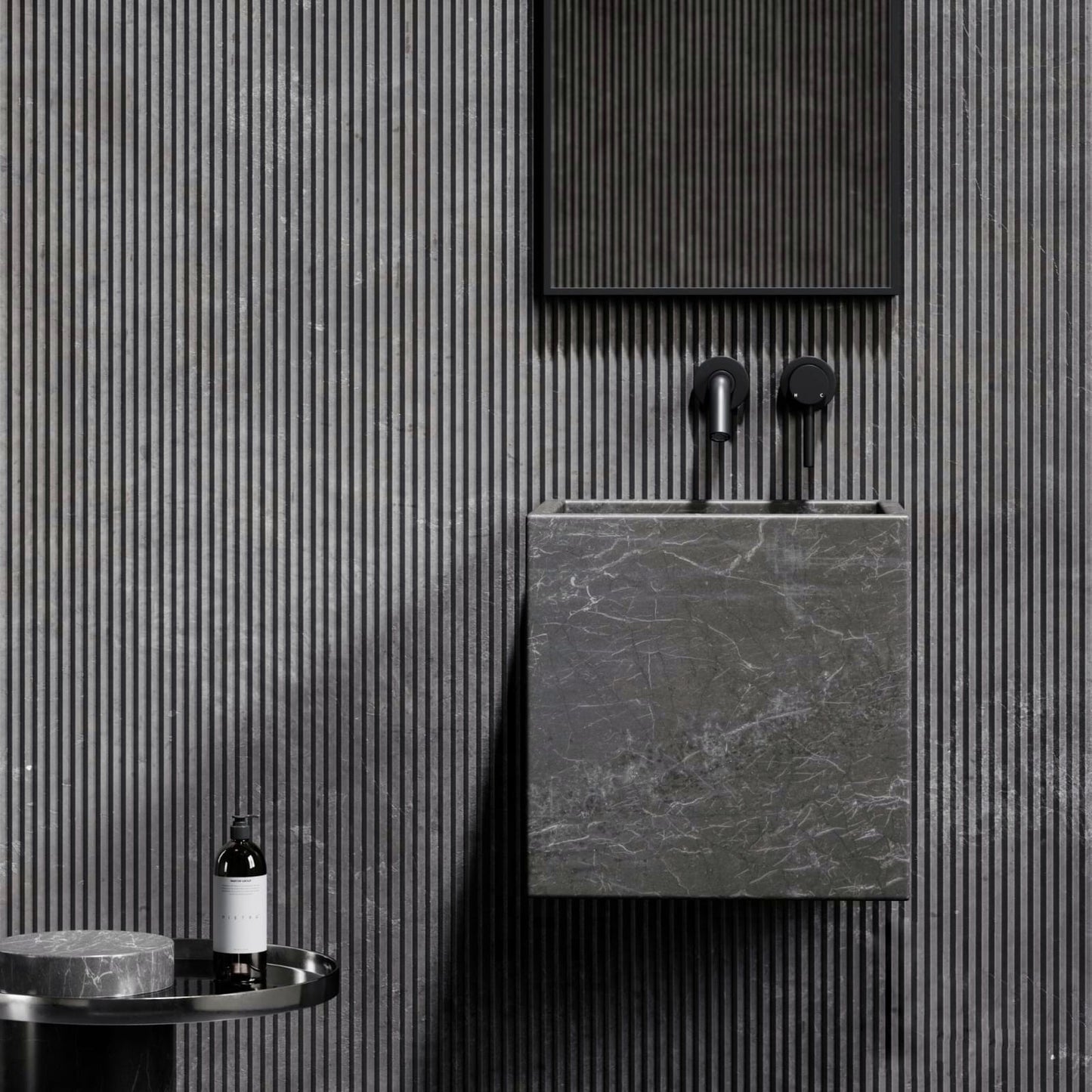 LAVABO MÁRMOL GRIS 40*40*40 - ELEMENTO 