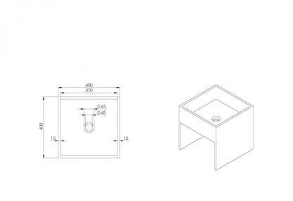 LAVABO MÁRMOL BLANCO 40*40*40 - ELEMENTO 