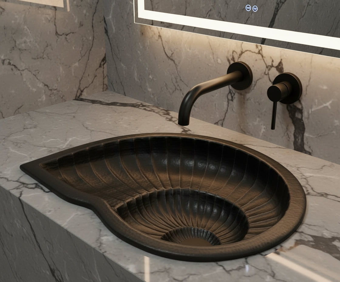 Premium Lavabo Especial en Cobre Diseño Nautilus - ELEMENTO 