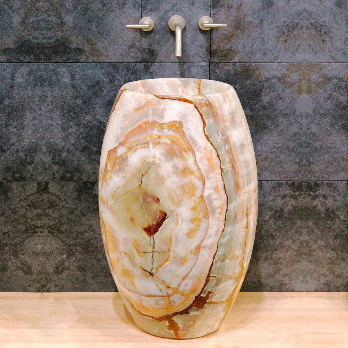 LAVABO TIPO PEDESTAL ÓNIX VERDE  50*45*90 - ELEMENTO 