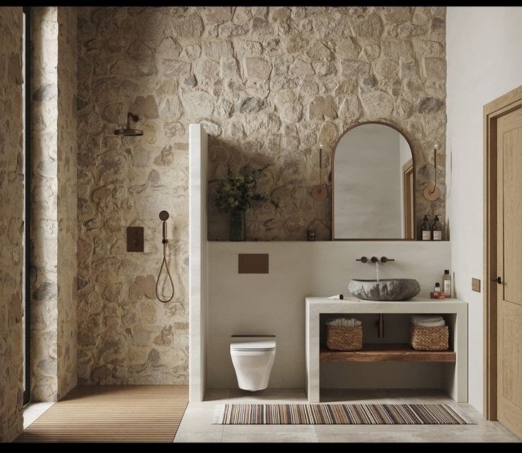 LAVABO PIEDRA NATURAL RÚSTICO  40 CM IRREGULAR - ELEMENTO 