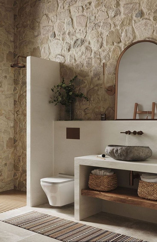 LAVABO PIEDRA NATURAL RÚSTICO  40 CM IRREGULAR - ELEMENTO 