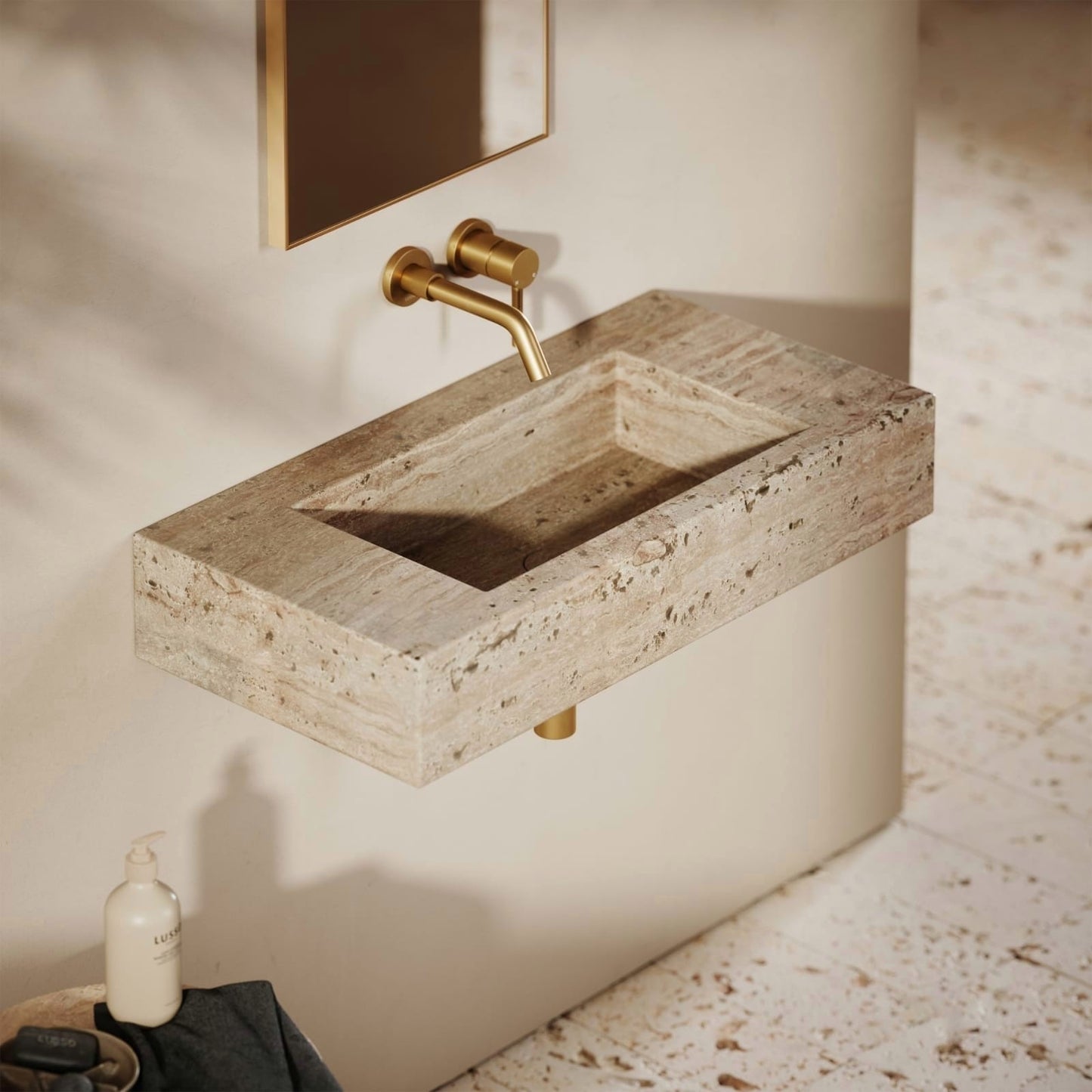 LAVABO MÁRMOL TRAVERTINO 80*40*14 - ELEMENTO 