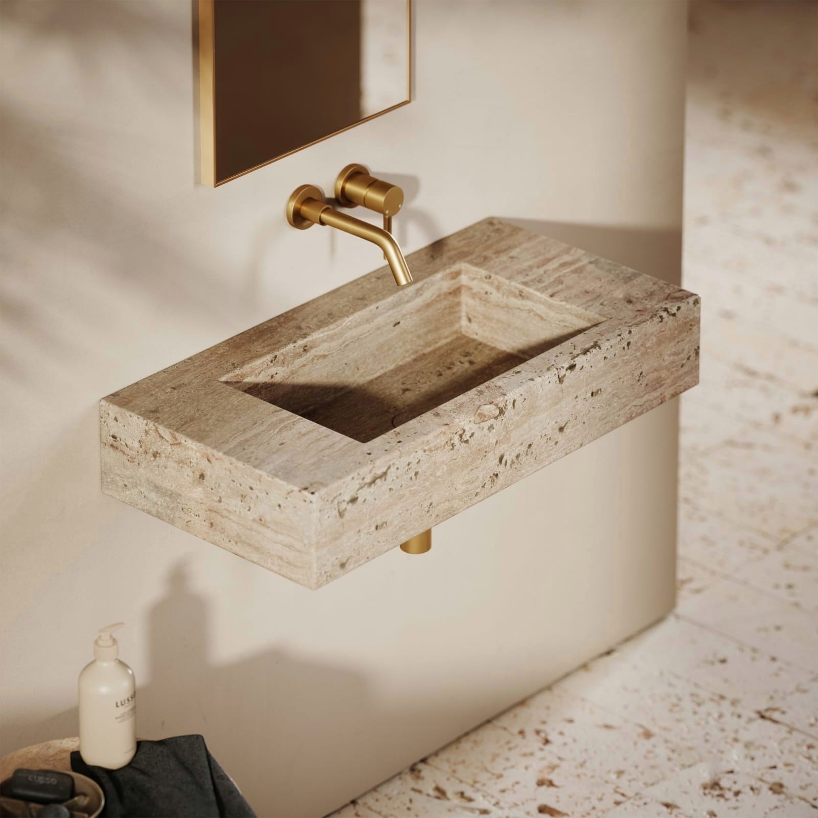 LAVABO MÁRMOL TRAVERTINO 80*40*14 - ELEMENTO 