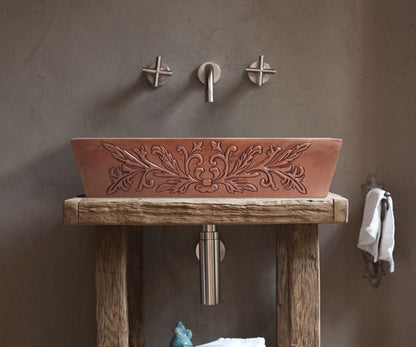 Premium Lavabo Vessel en Cobre Diseño Provenzal - ELEMENTO 