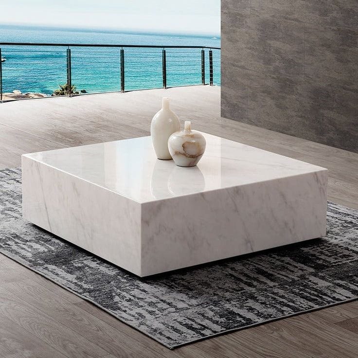 MESA MÁRMOL BLANCO 100*100*40 - ELEMENTO 