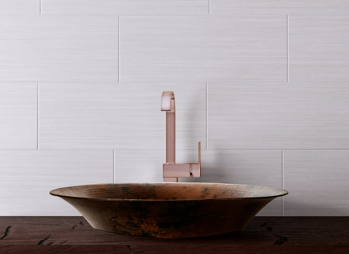 Premium Lavabo Especial Redondo en Cobre Diseño Canoa - ELEMENTO 