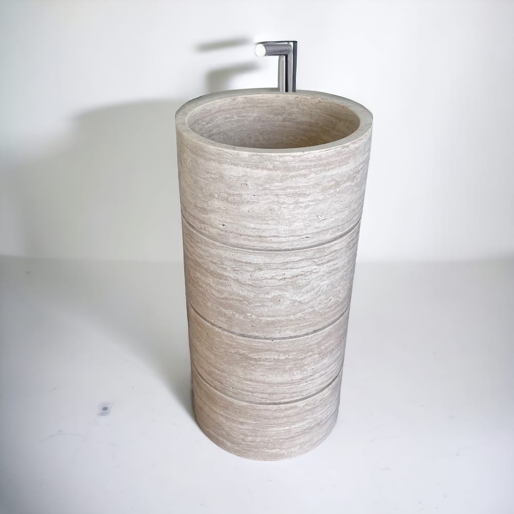 LAVABO TIPO PEDESTAL TRAVERTINO VENUS 45*85 CM - ELEMENTO 