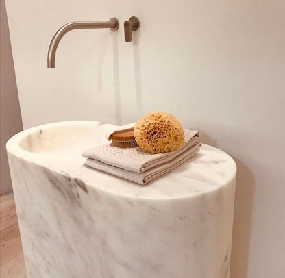 LAVABO TIPO PEDESTAL MÁRMOL BLANCO 70*45*90 - ELEMENTO 