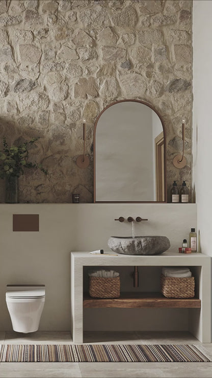 LAVABO PIEDRA NATURAL RÚSTICO  40 CM IRREGULAR