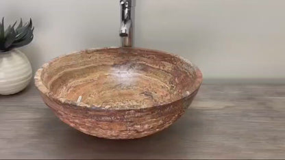 LAVABO MÁRMOL ROJO 40 CM.