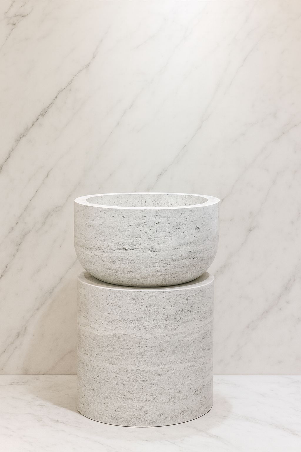 LAVABO TIPO PEDESTAL MÁRMOL BEIGE 55*90 CM MODELO NUMO - ELEMENTO 
