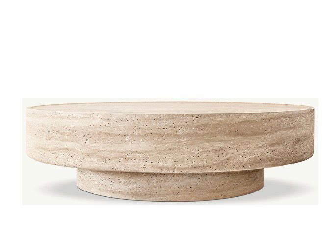 MESA DE CENTRO MÁRMOL TREVERTINO MODELO ROMA 122x38