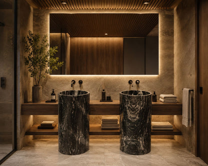 LAVABO TIPO PEDESTAL MÁRMOL MASAGUA 45*90CM MODELO IBIZA