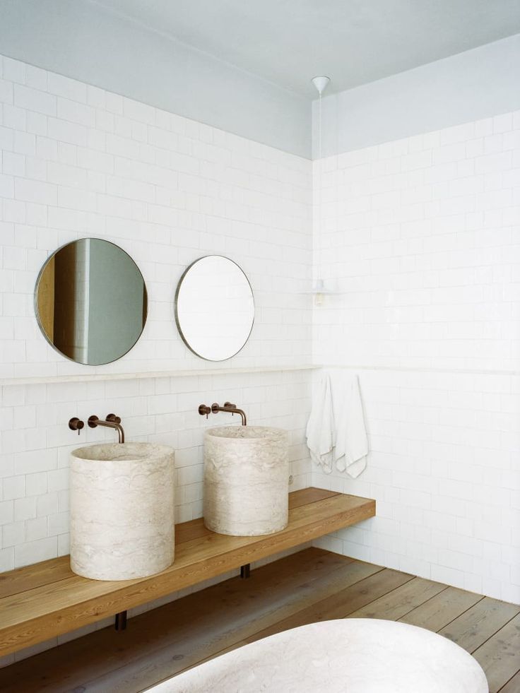 LAVABO MEDIO PEDESTAL MÁRMOL BEIGE 45cm diámetro x 45cm altura - ELEMENTO 