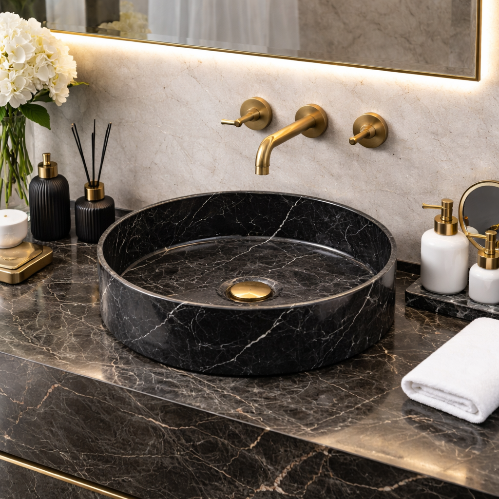 LAVABO MÁRMOL NEGRO 40CM - ELEMENTO 