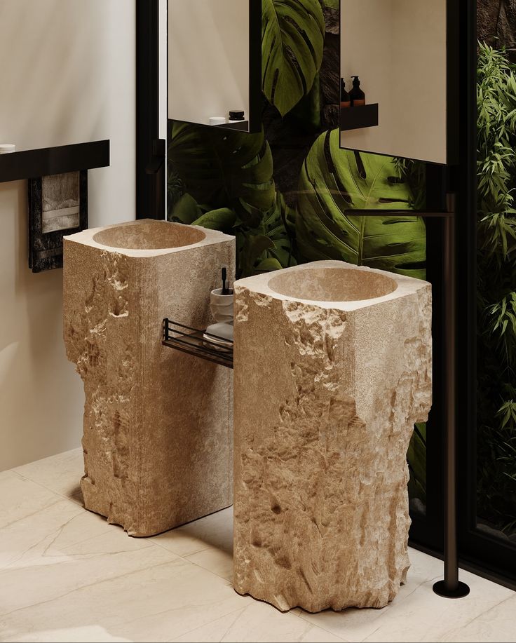 LAVABO TIPO PEDESTAL MÁRMOL ARENA  45X45X90CM MODELO BARROCO - ELEMENTO 