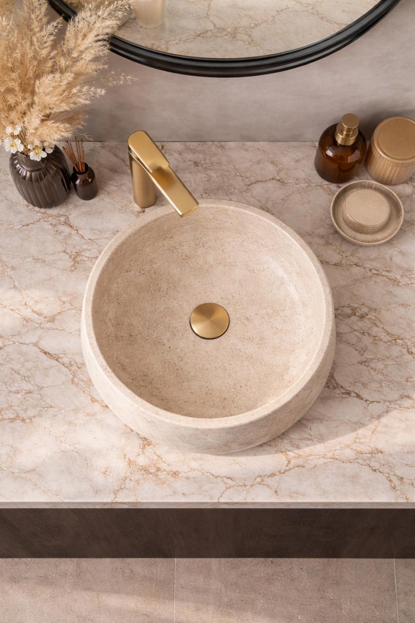 LAVABO TRAVERTINO MODELO ROMANO - ELEMENTO 