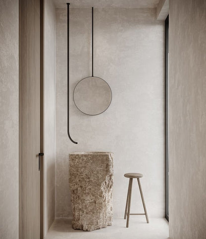 LAVABO TIPO PEDESTAL MÁRMOL ARENA  55X45X90CM MODELO - ELEMENTO 