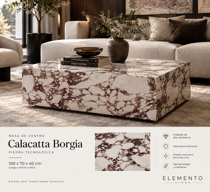 MESA DE CENTRO CALACATTA BORGIA 110X70X40