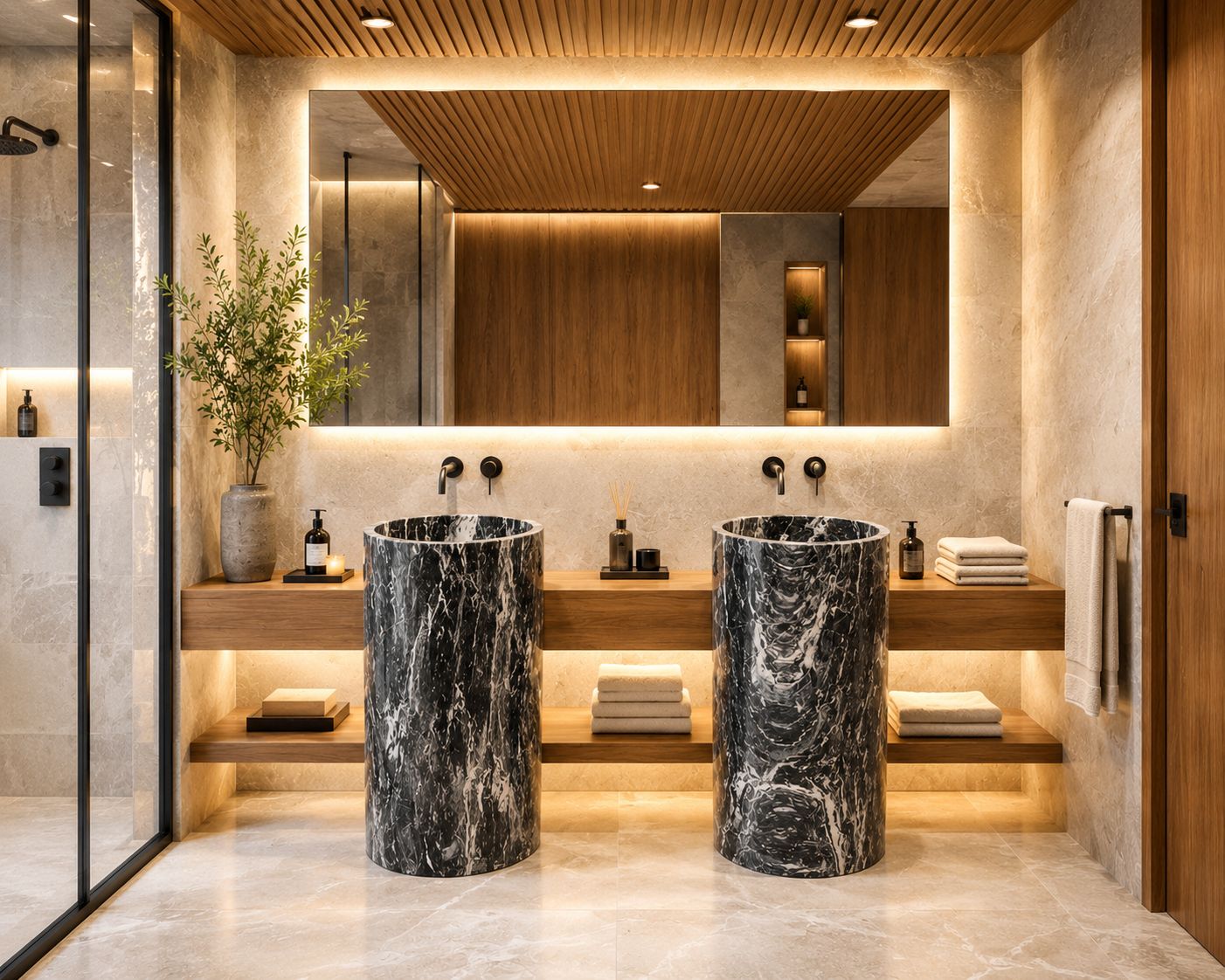 LAVABO TIPO PEDESTAL MÁRMOL MASAGUA 45*90CM MODELO IBIZA