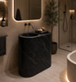 LAVABO TIPO PEDESTAL MÁRMOL NEGRO MODELO ECLIPSE 70*45*90