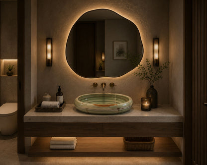LAVABO OVALADO ÓNIX VERDE TALAN 60x40cm.