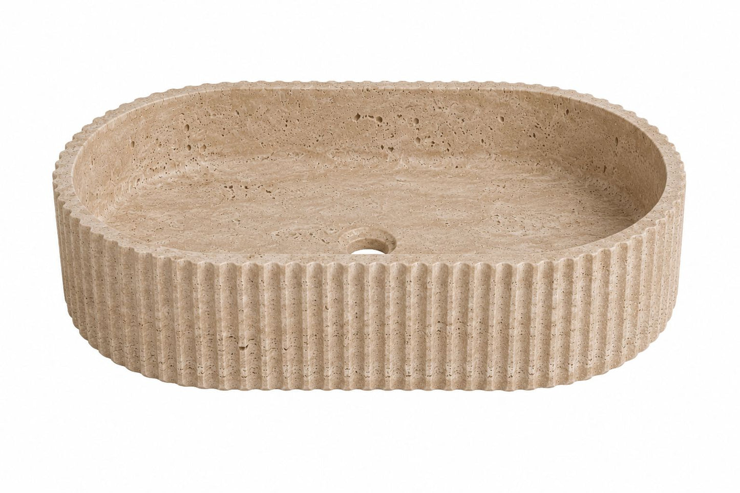 LAVABO OVALADO ESTRIADO MODELO TRAZO  60x40x15